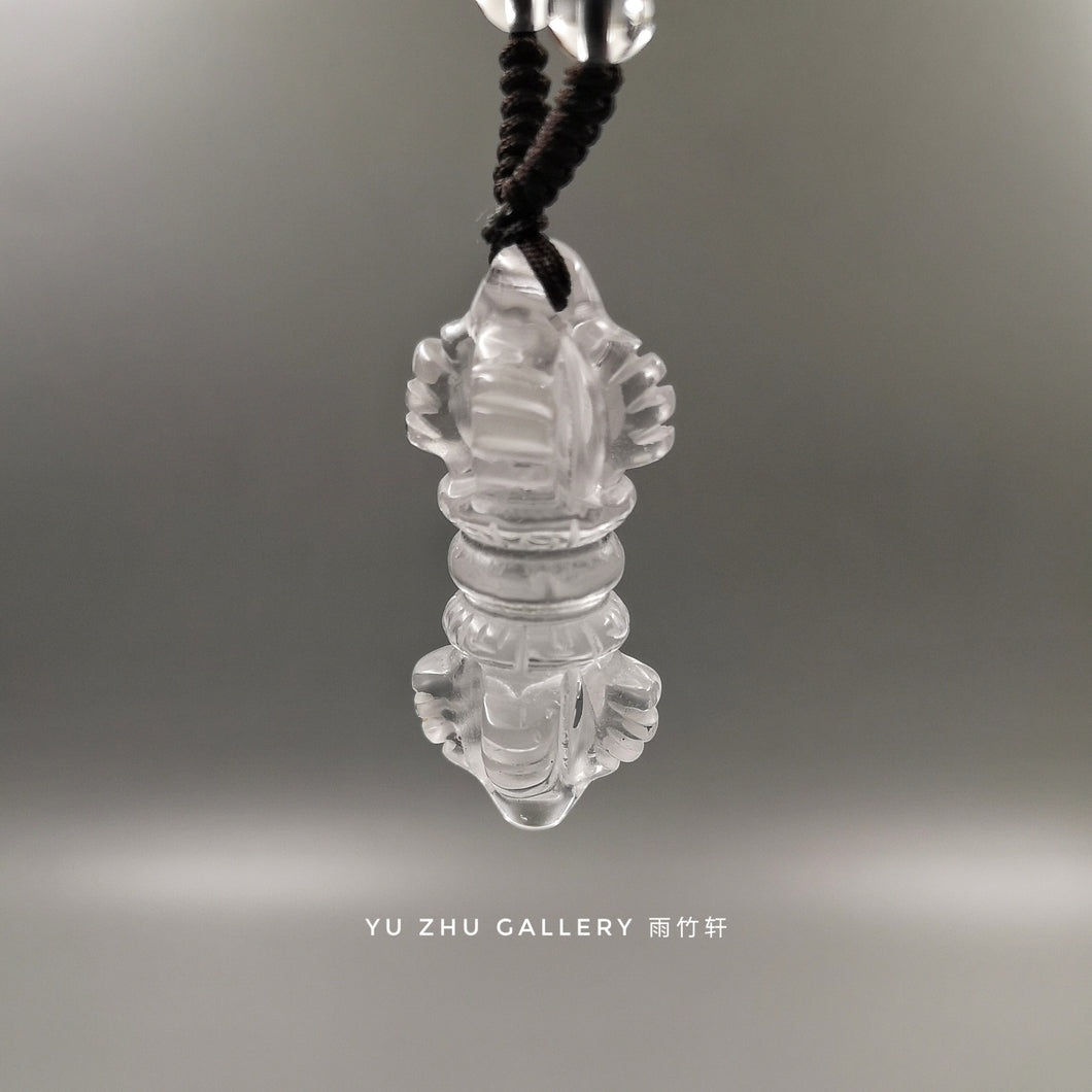 Clear Quartz Necklace-Vajra (adjustable necklace)