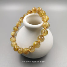 Load image into Gallery viewer, Gold Rutile/Gold Rutilated Quartz Bracelet 9.5mm
