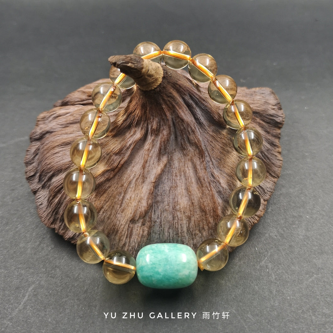 Citrine (10mm)+Amazonite Bracelet